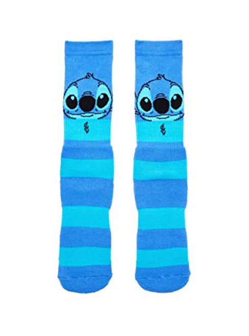 Disney Lilo and Stitch Stripe Crew Socks BLUE One Size Disney Lilo and Stitch Stripe Crew Socks BLUE One Size