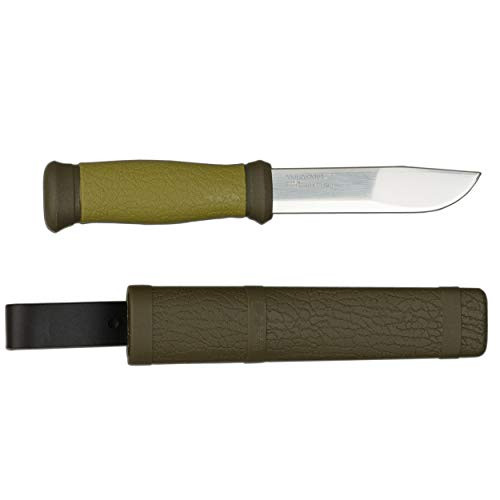 Morakniv Outdoor 2000 Fixed Blade Knife with Sandvik Stainless Steel Blade, 4.3-Inch, Olive Green