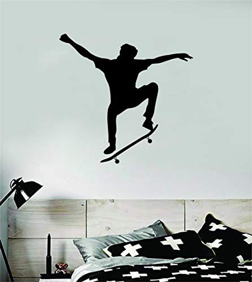 Skater V3 Wall Decal Sticker Vinyl Art Bedroom Room Decor Decoration Teen Sports Boy Girl Baby Skate Skateboard Skating Sk8 Cool Ramp Street Vert Trucks Wheels