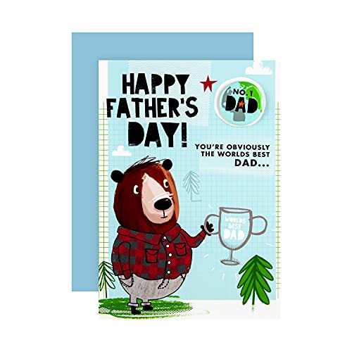 Hallmark Father's Day Card for Dad - with Button Badge