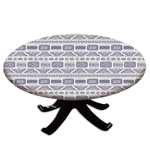 Elastic Edged Polyester Fitted Table Cover,Love Heart Figures Inside Circular Rounds Valentines Romance Graphic Image,Fits up to 36" Diameter Tables,The Ultimate Protection for Your Table,Fuchsia Red