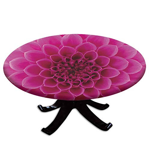 Elastic Edged Polyester Fitted Table Cover,Pineapple Figures Pattern Exotic Fruit in Digital Watercolor Illustration,Fits up to 36" Diameter Tables,The Ultimate Protection for Your Table,Night Blue Tu