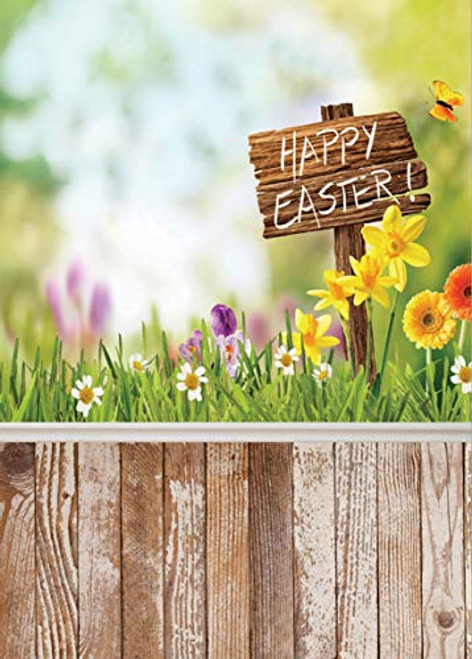 6x9ft Happy Easter Photo Backdrops for Pictures Spring Natural Scenery Flowers Photography Background for Easter Decoration Photo Booth Studio Props FHJ-021