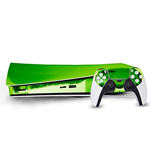 LIME CHROME MIRROR Vinyl Decal Mod Kit for PlayStation 5 Digital Edition -PS5D- console by System Skins