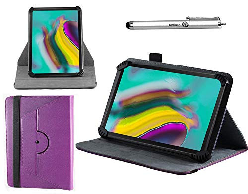 Navitech Purple Leather Case Cover with 360 Rotational Stand and Atlas Stylus Compatible with The Wallmart Onn Android 10.1" Tablet