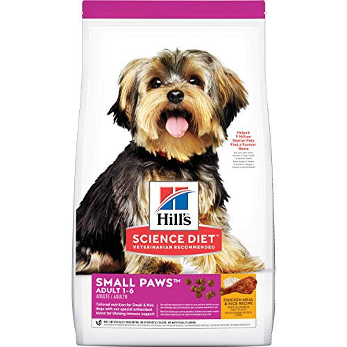Hill's Science Diet Dry Dog Food, Adult, Small Paws for Small Breeds, Chicken Meal & Rice Recipe, 15.5 lb Bag
