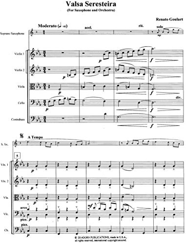 Valse Seresteira for Soprano Saxophone and String Orchestra by Renato Goulart