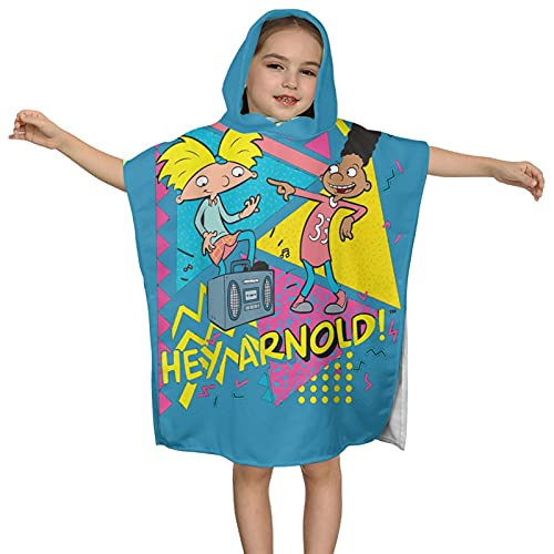 Nickelodeon Hey Arnold Kids Hooded Bath Towel Kids Bath and Beach Soft Terry Hooded Towel Wrap