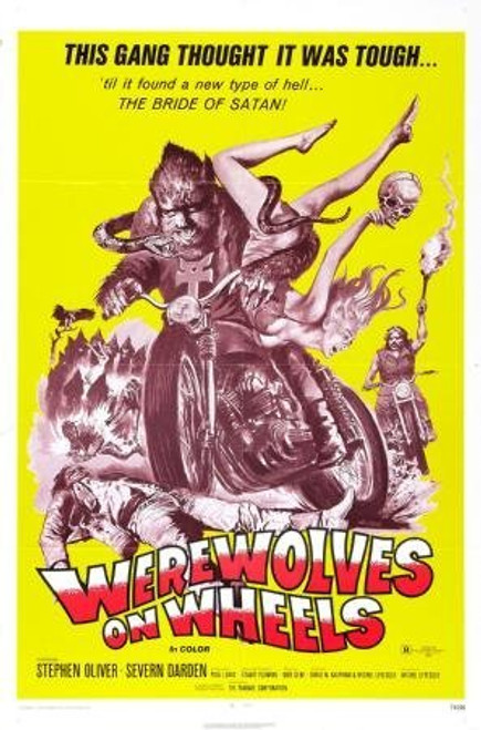 Werewolves On Wheels Movie Poster 24x36 Werewolves On Wheels Movie Poster 24x36