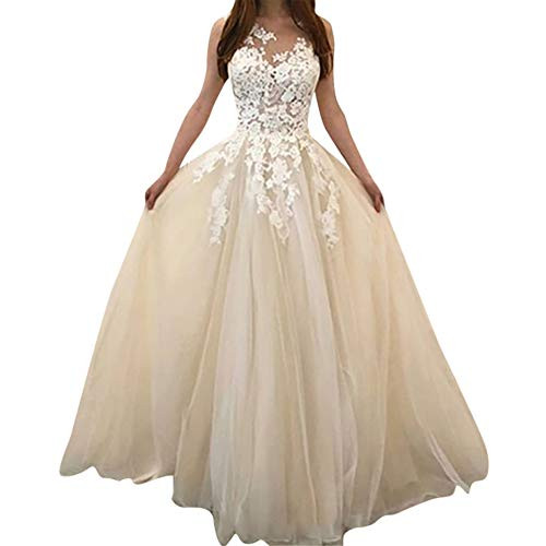 Women Sequin Maxi Evening Party Dress Sexy Deep V Neck Backless Strappy Tulle Lace Bridal Wedding Dresses Gowns -White Chiffon, XL- Women Sequin Maxi Evening Party Dress Sexy Deep V Neck Backless Strappy Tulle Lace Bridal Wedding Dresses Gowns -White Chiffon, XL-