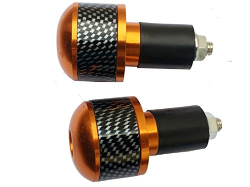 MotorToGo Orange Gold Carbon Motorcycle Handle Bar Ends, One Pair CNC Bar End Caps Plugs Sliders for 2016 Suzuki Hayabusa GSX1300R