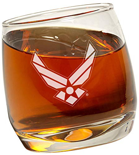 US Air Force Whiskey Glasses -Set of Two-  Air Force Engraved High Seas Whiskey Whiskey Glass - Gifts for Whiskey Lovers - Air Force Present for Retirement, Graduation,  Air Force Home Decor