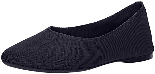 Skechers Women's Cleo-RAY of Sunshine-Engineered Knit Skimmer Ballet Flat, Navy, 5.5 M US