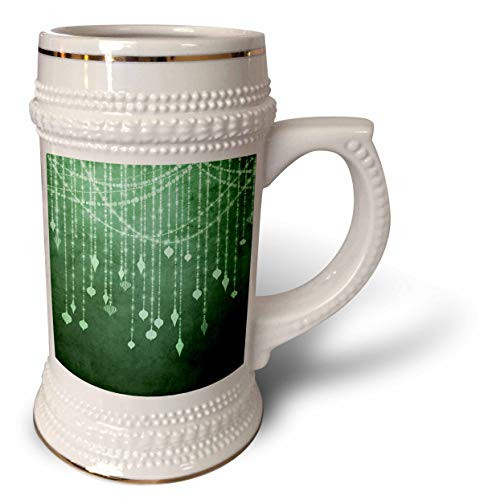 3dRose Pretty Image Of String Light Ornaments On A Green Background - 22oz Stein Mug -stn-340263-1-