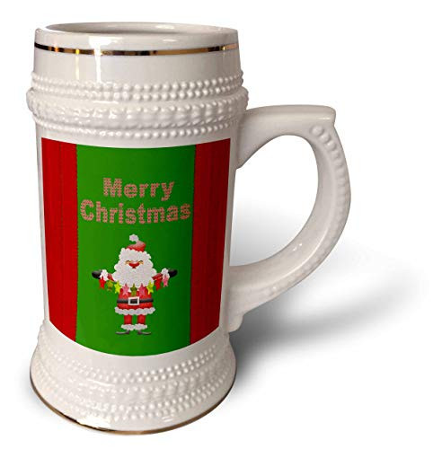3dRose Image of Santa holding String of Stars, Merry Christmas. - 22oz Stein Mug -stn-341430-1-