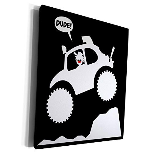 3dRose Mark Grace SCREAMNJIMMY stickman baja bug jumping - a baja bug image jumping obsticles off road, stick man screamnjimmy at the wheel - Museum Grade Canvas Wrap -cw-124084-1-