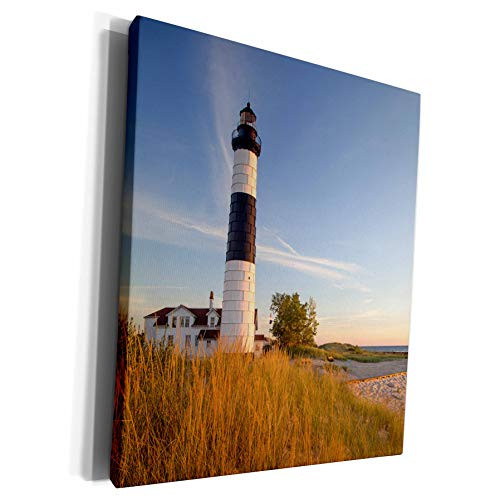 3dRose Danita Delimont - Chuck Haney - Lighthouses - Big Sable Point Lighthouse, Lake Michigan, Ludington SP, Michigan, USA - Museum Grade Canvas Wrap -cw-190096-1-