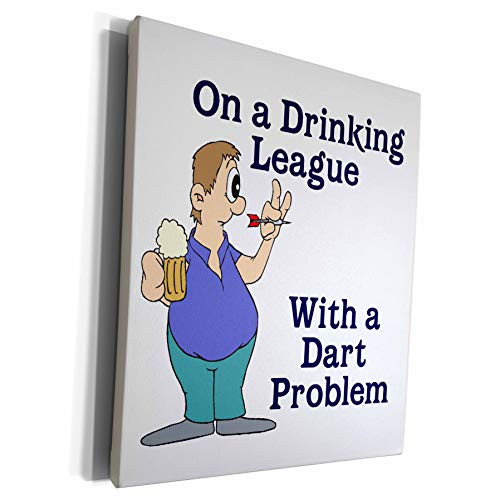 3dRose Dooni Designs Sports And Hobbies Designs - Funny On Drinking League With Dart Problem Sports Design - Museum Grade Canvas Wrap -cw-116316-1-