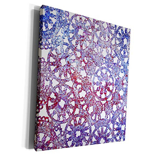 3dRose Susans Zoo Crew abstract - Lace blue red pattern image wheel - Museum Grade Canvas Wrap -cw-212419-1- 3dRose Susans Zoo Crew abstract - Lace blue red pattern image wheel - Museum Grade Canvas Wrap -cw-212419-1-