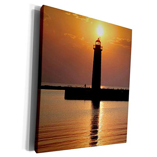 3dRose Danita Delimont - Lighthouses - MI, Muskegon. Lighthouse on Lake Michigan - US23 RER0002 - Ric Ergenbright - Museum Grade Canvas Wrap -cw-91212-1-