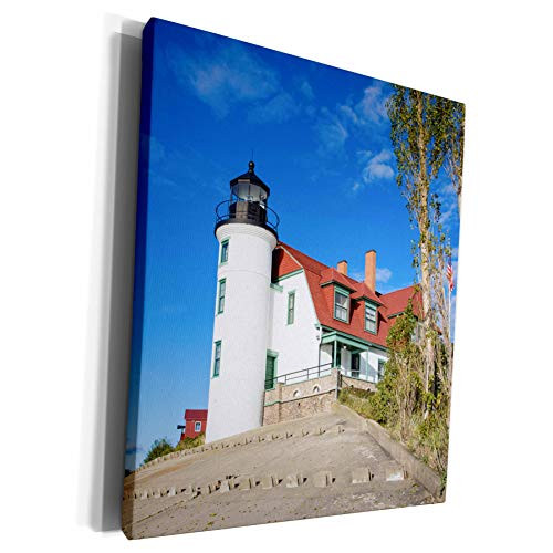 3dRose Danita Delimont - Lighthouses - Point Betsie Lighthouse, Lake Michigan, Frankfort, Michigan - Museum Grade Canvas Wrap -cw-259529-1-