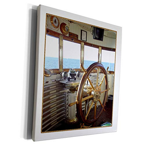 3dRose Florene Transportation - Ships Wheel In Wheelhouse - Museum Grade Canvas Wrap -cw-46602-1-