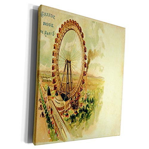 3dRose Florene France - Vintage Paris Ferris Wheel Built For World Expo - Museum Grade Canvas Wrap -cw-80888-1-