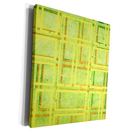 3dRose Anne Marie Baugh Patterns - Yellow, Orange, and Green Brick Pattern - Museum Grade Canvas Wrap -cw-217613-1-