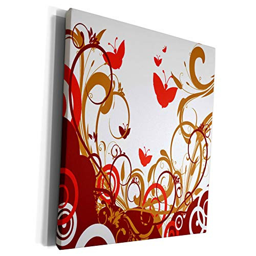 3dRose Anne Marie Baugh Flourishes - Orange, Red, and Brown Flourishes, Leaves, Butterflies, and Circles - Museum Grade Canvas Wrap -cw-217873-1- 3dRose Anne Marie Baugh Flourishes - Orange, Red, and Brown Flourishes, Leaves, Butterflies, and Circles - Museum Grade Canvas Wrap -cw-217873-1-