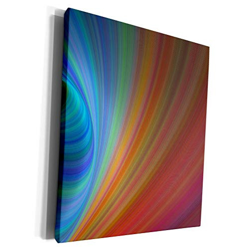 3dRose David Zydd - Colorful Abstract Designs - Planet - cyan and orange abstract fractal design - Museum Grade Canvas Wrap -cw-289093-1-