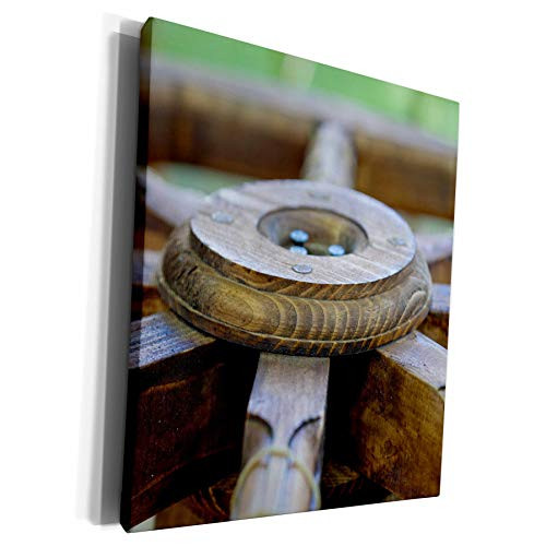 3dRose Alexis Photography - Objects Misc. - The hub of a vintage wooden wheel. Green background - Museum Grade Canvas Wrap -cw-308101-1- 3dRose Alexis Photography - Objects Misc. - The hub of a vintage wooden wheel. Green background - Museum Grade Canvas Wrap -cw-308101-1-