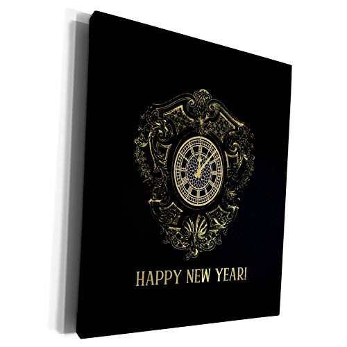 3dRose Image of Elegant Clock Past Twelve Midnight, Gold. - Museum Grade Canvas Wrap -cw-329115-1- 3dRose Image of Elegant Clock Past Twelve Midnight, Gold. - Museum Grade Canvas Wrap -cw-329115-1-