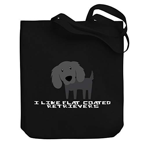 Teeburon I like Flat Coated Retrievers Canvas Tote Bag 10.5" x 16" x 4"