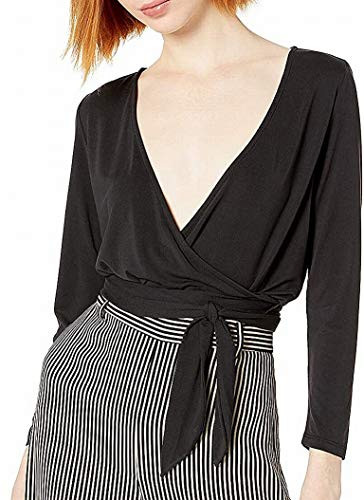BB DAKOTA Junior's Polly Modal wrap top, Black, Medium