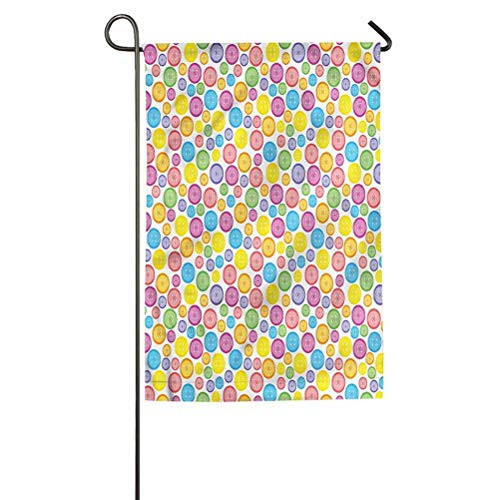 ParadiseDecor Modern Personalized Garden Flag Home Decorative Outdoor Double Sided Flag Circular Buttons Artistic 12" W x 18" L