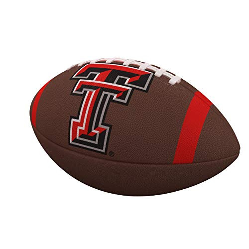 Logo Brands NCAA Texas Tech Red Raiders Team Stripe Official-Size Composite Football, Brown Logo Brands NCAA Texas Tech Red Raiders Team Stripe Official-Size Composite Football, Brown