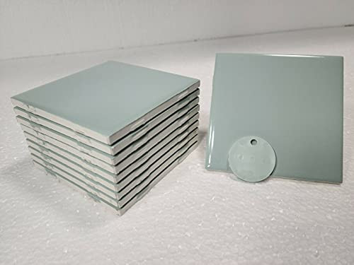 Seafoam Green 4 inch Ceramic Tile 4.25 in 4x4 Subway Square Shower Bathroom Kitchen Backsplash Kohler Color K102 Classic Color 455 Boxes 10 Piece Packs