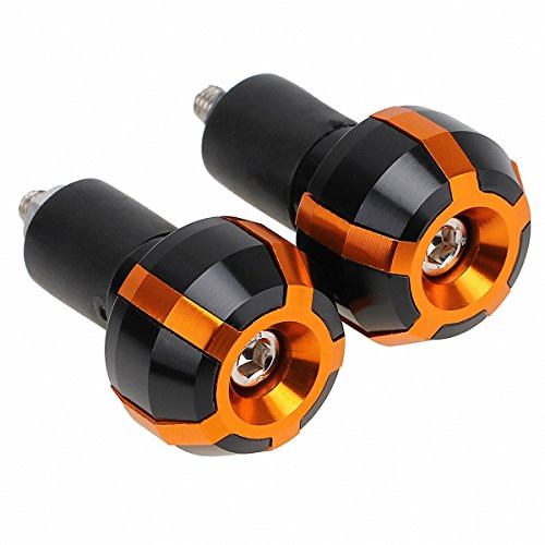MotorToGo Orange Gold Carbon Motorcycle Handle Bar Ends, One Pair CNC Bar End Caps Plugs Sliders for 2015 Suzuki Hayabusa GSX1300R