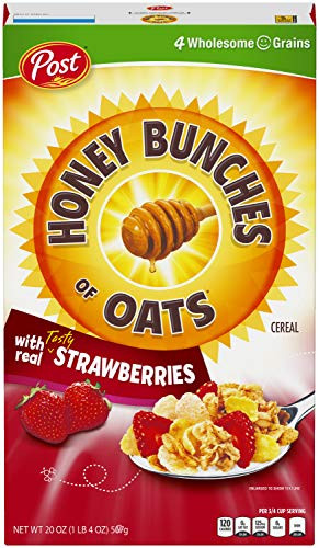Post Honey Bunches Of Oats Cereal, Strawberry, 20 Oz -2 Pack-