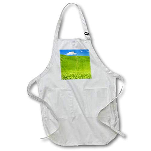 3dRose Danita Delimont - Landscape - Wheel Patterns in Spring Pea Fields - Aprons -apr-333009-4-