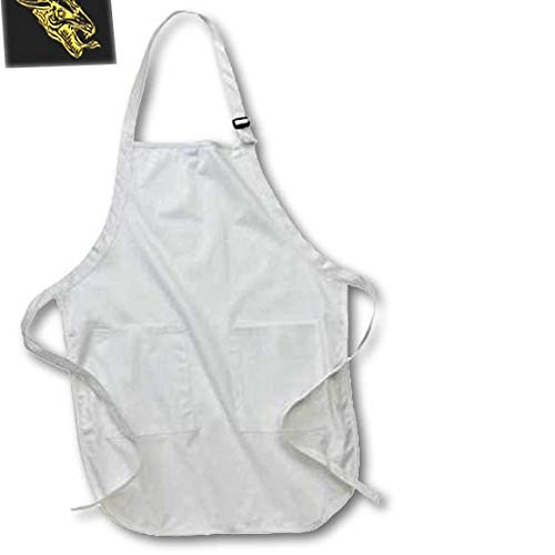 3dRose Head of a Two-Horned Firedrake. Yellow on Black Gift, Charm - Aprons -apr-326162-4-