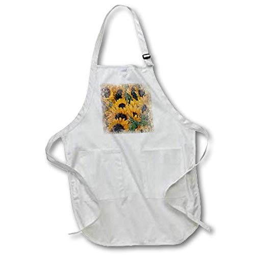 3dRose Image of Watercolor Yellow Sunflowers - Aprons -apr-340546-4-