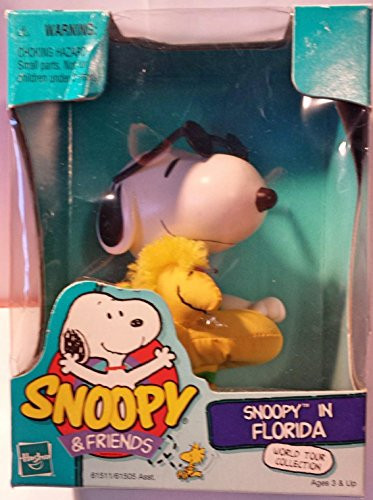 Peanuts Snoopy  and  Friends Jointed Doll 1999 - Snoopy in Florida - Swimsuit  and  Woodstock Swim Ring