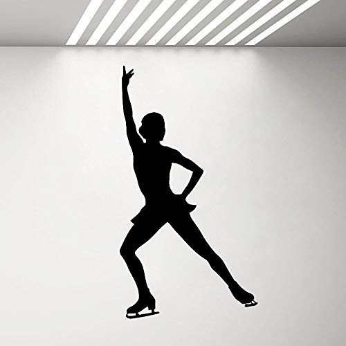 Figure Skating Wall Sticker for Girls Rooms Sport Skater Silhouette Vinyl Decal Mural Home Decor Bedroom Art Wallpaper 31x57cm Figure Skating Wall Sticker for Girls Rooms Sport Skater Silhouette Vinyl Decal Mural Home Decor Bedroom Art Wallpaper 31x57cm