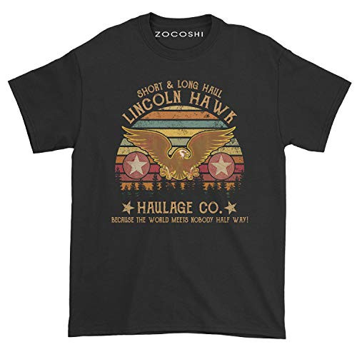 Men's Short  and  Long Haul Lincoln Hawk T-Shirt -Black, XL-