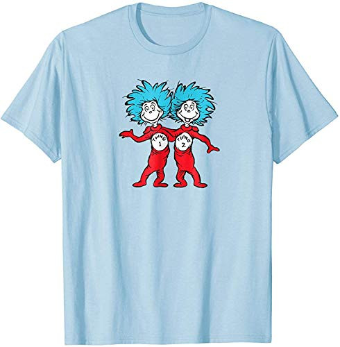 Dr. Seuss Thing 1 Thing 2 Buddies T-Shirt -Baby Blue, 5XL-