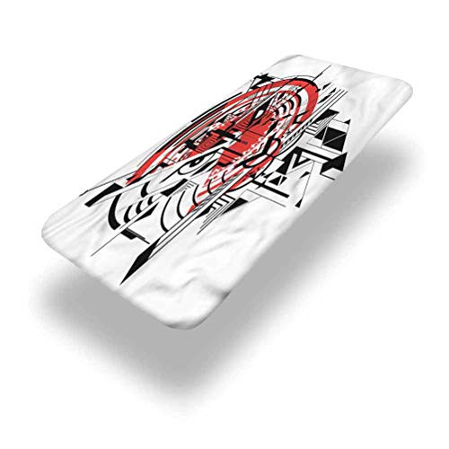 LCGGDB Abstract Polyester Picnic Table Fitted Tablecloth Cover,Geometric Tiger Figure Elastic Edged Fitted Table Cloth,24in x 48in -4ft-,for Picnic Table