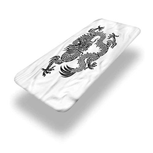 LCGGDB Japanese Dragon Polyester Picnic Table Fitted Tablecloth Cover,Symbolic Figure Elastic Edged Fitted Table Cloth,24in x 48in -4ft-,for Camping, Dining, Outdoor, Park, Patio