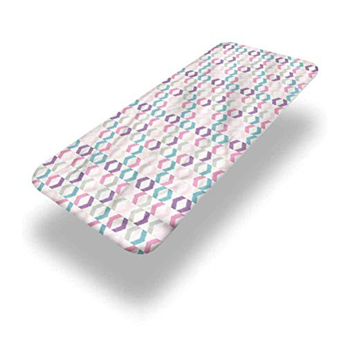 LCGGDB Geometric Polyester Picnic Table Fitted Tablecloth Cover, Chevron Zigzag Elastic Edged Picnic Table Covers,24in x 48in -4ft-,for Camping, Dining, Outdoor, Park, Patio