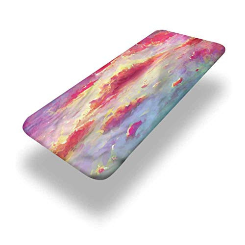 LCGGDB Coral Polyester Picnic Table Fitted Tablecloth Cover,Vibrant Clouds Scenic Elastic Edged Picnic Table Covers,24in x 48in -4ft-,for Picnic Table